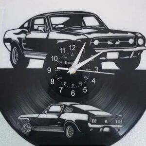 NEW Fastback Ford Mustang Vinyl Record Album Cut Wall Clock‎ Muscle Car 68-73